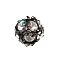 Preciosa® MAXIMA Crystal Stones in Settings, Czech Crystal, 719 36 001 Ball Rondelle with Chatons MAXIMA, 00030 Crystal, Black, 8mm