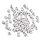 Opaque Acrylic Beads, Enamel Style, Cube with Letter, Letter I, 4.5x4.5x4.5mm, Hole: 2mm, 5500pcs/500g