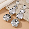 Exaggerated Circular Metal Wind Long Dangle Stud Earrings, Silver, 100x32mm
