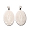 201 Stainless Steel Pendants, Oval with Virgin Mary Charm, Religion, Anti-Tarnish, Stainless Steel Color, 40x25x1.5mm, Hole: 8.5x4.5mm