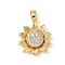 Rotatable Brass Micro Pave Clear Cubic Zirconia Pendants, Real 18K Gold Plated, Flower, 19x16x6mm, Hole: 4x2mm