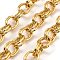 Aluminium Cable Chains, Unwelded, with Spool, Light Gold, 22x16x2.5mm, about 16.40 Feet(5m)/Roll