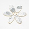Natural Howlite Big Pendants, Oval, with Golden Tone Brass Findings, 52~56x24~26x4~6mm, Hole: 2mm