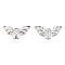 Non-Tarnish Halloween Theme 201 Stainless Steel Pendants, Bat Charm , Stainless Steel Color, 10.5x20x2mm, Hole: 1.8mm