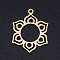304 Stainless Steel Pendants, Laser Cut Pendants, Flower, Golden, 25x19.5x1mm, Hole: 1.5mm