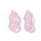 Transparent Glass Beads, Peanut, Baking Paint, Pink, 23x11.5x11mm, Hole: 1.5mm