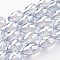 Electroplate Glass Bead Strands, Pearl Luster Plated, Faceted, teardrop, Alice Blue, 28~29x17~18mm, Hole: 2mm, 8pcs/strand, 9 inch(23cm)