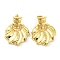 Brass Dangle Stud Earrings, Shell Shape, Real 16K Gold Plated, 31.5x25.5mm