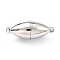 Tarnish Resistant 304 Stainless Steel Magnetic Clasps with Loops, Oval, Stainless Steel Color, 23.5x9mm, Hole: 1.2mm