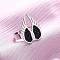 304 Stainless Steel with Rhinestone Finger Rings, Wings, Stainless Steel Color, Wings: 20.5x15mm, US Size 7 1/4(17.5mm)