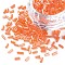 Transparent Colours Luster Glass Bugle Beads, Round Hole, Coral, 3~8x2mm, Hole: 0.7mm, about 450g/pound