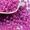 Glass Seed Beads, Imitation Cat Eye, Rondelle, Orchid, 4x3.3mm, Hole: 1.4mm