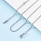 Brass Box Chains Necklaces for Women, With 304 Stainless Steel Lobster Clasp, Rack Plating, Lead Free & Cadmium Free, Long-Lasting Plated, Platinum, 17.80x0.06 inch(45.2x0.15cm)