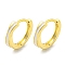 Brass Hoop Earrings, with Enamel, Real 18K Gold Plated, 12x3mm
