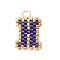 Handmade MIYUKI Seed Beads, Loom Pattern Letter Pendants, with 304 Stainless Steel Jump Rings, Letter H, 15x9x2mm, Hole: 2.5mm