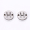 Tarnish Resistant 201 Stainless Steel Links, Laser Cut, Flat Round with Letter, Letter.H, 6x6x1mm, Hole: 0.8mm