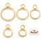 Beebeecraft 50Pcs 5 Size Ring Bail Beads Charm 18K Gold Plated Hanger Links Connectors with Loop European Spacer Beads Pendant for Bracelet