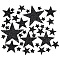 AHANDMAKER 38Pcs Star Iron on Patches Hot Glue Rhinestone Stars Glitter Patches Star Patches for Clothing DIY Decorative Patches for Dress Jeans Jackets Handbag Clothing(Black)