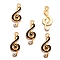 Alloy Enamel Pendants, Golden, Musical Note, 9x9mm, Hole: 2mm