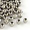 Iron Round Beads, Platinum, 6mm, Hole: 2~2.5mm
