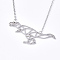 Non-Tarnish 201 Stainless Steel Pendant Necklaces, with Cable Chains, Dinosaur, Stainless Steel Color, 17.7 inch(45cm), 2mm, Dinosaur: 23x52x1mm