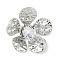 Brass Micro Pave Cubic Zirconia Pendants, Cadmium Free & Nickel Free & Lead Free, Flower, Platinum, 17x18x7mm, Hole: 1.2mm