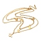 304 Stainless Steel Butterfly Pendant Necklaces for Women, Double Layer Necklaces, with Acrylic, Golden, 19.88 inch(50.5cm)