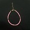 New Chinese Style Polymer Clay Heshi Beaded Bracelets, Hand Decoration Trendy for Women, Hot Pink, Golden