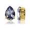 Preciosa® MAXIMA Crystal Sew-On Cups, Multi-Strand Links, Czech Crystal, 719 37 414 Baroque Pear, Golden, 20410 Tanzanite, 14x10mm