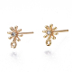 Серьги-гвоздики из латуни с микрокубическим цирконием KK-N231-01B-NF-3