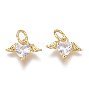 Латунные микропаве прозрачные кубические циркониевые подвески ZIRC-O035-26G