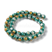 Ручной работы золотые и серебряные бусины Lampwork фольги GLAA-G107-07B-08