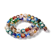 Ручной работы золотые и серебряные бусины Lampwork фольги GLAA-G107-07A-15