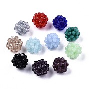 Стеклянные круглые плетеные бусины GLAA-T024-02B