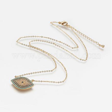 Ожерелье с кулоном из кубического циркония NJEW-j051-10G-1
