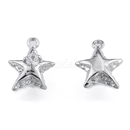 Латунные подвески из прозрачного кубического циркония KK-L207-001P-1