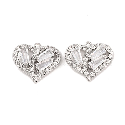 Латунные микропаве прозрачные подвески с фианитом KK-S389-13P-1