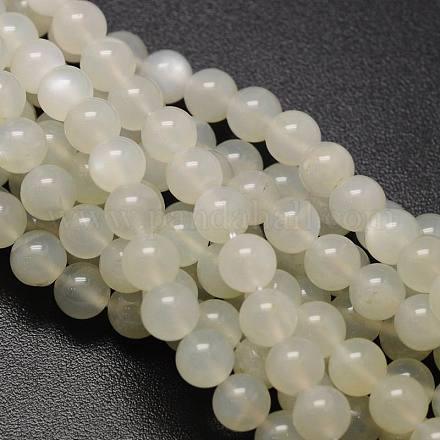 Круглые нити из натурального белого лунного камня G-L425-22-8mm-1