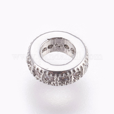 Латунные микро проложить кубического циркония бусы ZIRC-E152-57P-RS-1