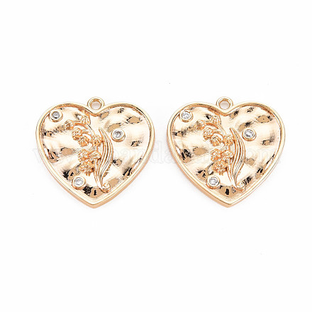 Латунные микропаве прозрачные подвески с фианитом KK-S364-178-1