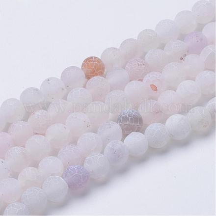 Натуральные и крашеные нити шарик потрескивание агата G-T056-8mm-04-1