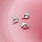 Brass Rhinestone Pendants, Platinum, Dolphin, 13x12mm