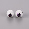 Electroplate Glass Beads, Round, Maple Leaf Pattern, Purple Plated, 10mm, Hole: 1.2mm
