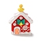 Christmas Theme PVC Pendants, House, 50x49x13mm, Hole: 2.5mm