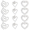 DICOSMETIC 18Pcs 3 Styles Heart Pendants Stainless Steel Double Heart Charms Cute Little Heart Pendants Heart Shape with Hollow Edge for DIY Bracelet Necklace Earring Jewelry Making