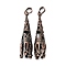 Brass Pendant Cabochon Settings, Cadmium Free & Lead Free, Cone, Red Copper, Tray: 9mm, 49.5x12x12mm, Hole: 8x5mm