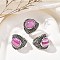 Natural Banded Agate Adjustable Rings, Lead Free & Cadmium Free, Antique Silver Plated Brass Finger Rings for Women, Dyed & Heated, 22.5mm, Inner Diameter: 17mm