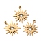 Ion Plating(IP) 316 Surgical Stainless Steel Pendants, Manual Polishing, Flower, Golden, 18x16x1mm, Hole: 1.2mm