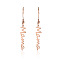 Simple Stainless Steel Mama Dangle Earrings for Mother's Day, Rose Gold, 