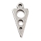 Non-Tarnish 201 Stainless Steel Pendants, Triangle with Round, Stainless Steel Color, 13x6x1mm, Hole: 1.2mm